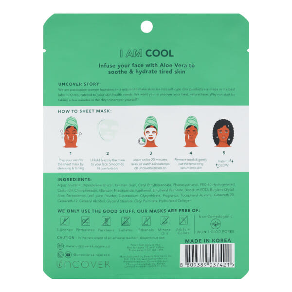 Uncover I Am Cool Aloe Vera Calming & Soothing Sheet Mask